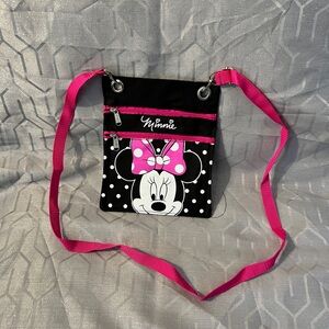 Disney Minnie Mouse Black and Pink Crossbody Bag